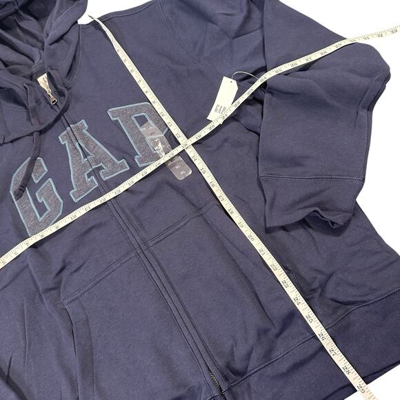 Gap Men's Heritage Logo Full Zip Hoodie Sweater Navy Size XL - Picture 4 of 6
